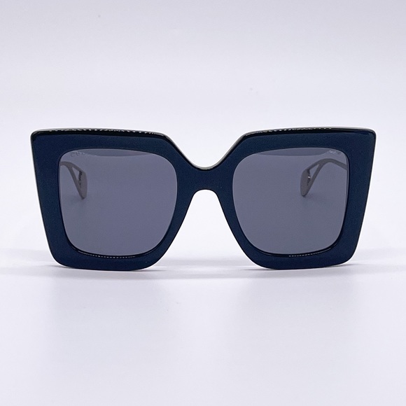 NEW GUCCI GG0435S 001 BLACK SQUARE GUCCI SUNGLASSES - Picture 4 of 12